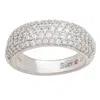 Suzy Levian White Sterling Silver White Cubic Zirconia Thick Pave Band In Metallic