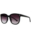 Suzy Levian Women's Black Square Lens Silver Accent Sunglasses