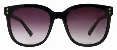 Suzy Levian Women's Black Square Lens Silver Accent Sunglasses