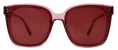 Suzy Levian Women's Light Pink Oversize Square Lens Silver Accent Sunglasses