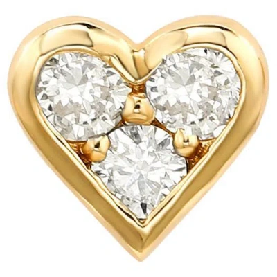 Pre-owned Suzy Levian Yellow Gold 0.16 Cttw Diamond Clover Stud Earring