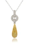 Suzy Levian Yellow Sapphire & Lab Created White Sapphire Pendant Necklace In Yellow