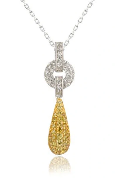 Suzy Levian Yellow Sapphire & Lab Created White Sapphire Pendant Necklace
