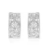 Suzy Levian Yellow Sterling Silver & White Cubic Zirconia Cutout Huggie Hoop Earrings In Metallic