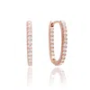 Suzy Levian Cubic Zirconia Hoop Earrings In Gold