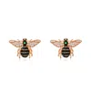 Suzy Levian Yellow Sterling Silver Cubic Zirconia Bumble Bee Earrings In Gold