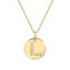 Suzy Levian Yellow Sterling Silver Cubic Zirconia Letter Initial Disc Pendant
