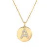 Suzy Levian Yellow Sterling Silver Cubic Zirconia Letter Initial Disc Pendant In Silver