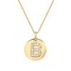 Suzy Levian Yellow Sterling Silver Cubic Zirconia Letter Initial Disc Pendant In Silver