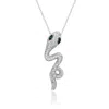 Suzy Levian Yellow Sterling Silver Cubic Zirconia Wild Snake Pendant In Metallic