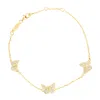Suzy Levian Yellow Sterling Silver White Cubic Zirconia Butterfly Bracelet