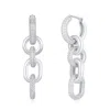 Suzy Levian Yellow Sterling Silver White Cubic Zirconia Chain Link Drop Earrings In Metallic