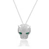 Suzy Levian Yellow Sterling Silver White Cubic Zirconia Panther Pendant Necklace In Metallic