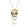 Suzy Levian Yellow Sterling Silver White Cubic Zirconia Panther Ring Pendant Necklace In Gold