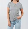 Suzy T Women's Amelia Center Star Top In Light Grey In Gray