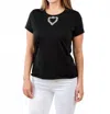 Suzy T Women's Andrea Center Heart Top In Black In Black
