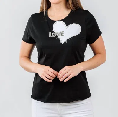 Suzy T Women's Love Heart Top In Black