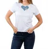 Suzy T Women's Nina Double Heart Top In White In White