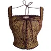 Svarini Women's Gold / Red Sita Top – Burgundy Gold Handwoven Button-up In Multi