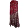 Svarini Women's Gold / Red The Sirena Skirt – Burgundy Sequin Mermaid Maxi Skirt In Multi