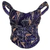 Svarini Women's Silver / Blue Selene Corset – Hand-embroidered Sequin Moonlit Mermaid Top In Multi