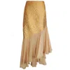 Svarini Women's White / Gold Sita Ruffle Maxi Skirt – Ivory In Multi