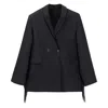 Svart Studio Women's Black Bibi Blazer With Fringe Detail In Black
