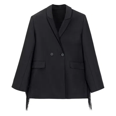 Svart Studio Women's Black Bibi Blazer With Fringe Detail