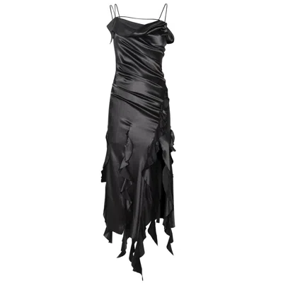 Sveta Milano Women's Black Capri Silk Dress