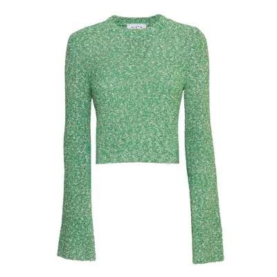 Sveta Milano Women's Green Cork Cotton Jumper