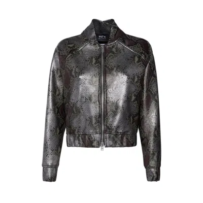 Sveta Milano Women's Joshua Python-effect Bomber In Multi