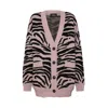 Sveta Milano Women's Pink / Purple Georgia Pink Merino Wool Cardigan In Pink/purple
