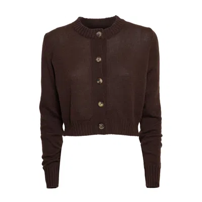 Sveta Milano Women's Sonny Brown Cashmere Cardigan
