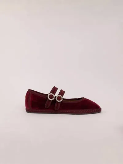 Sveti Stefan Women's Double Lace Ballerina Flats In Garnet In Blue