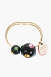 Sveva Collection Golden Metal Cometa Bracelet Embellished With Multicolored C