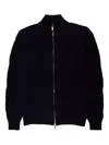 Svevo Cable Knit Zip Jacket In Blue
