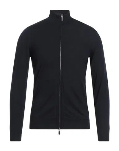 Svevo Man Cardigan Midnight Blue Size 40 Cashmere, Silk