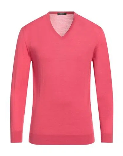 Svevo Man Sweater Coral Size 42 Wool In Red