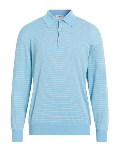 Svevo Man Sweater Light Blue Size 40 Cotton