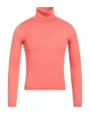 Svevo Man Turtleneck Coral Size 38 Cashmere In Pink