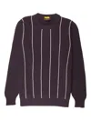 Svevo Striped Crewneck Knitwear In Blue