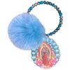 Sw Trading Guadalupe Pom Pom Keychain In Blue
