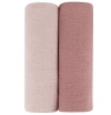 Swaddle Blanket Cotton Muslin  2 Pack In Cranberry/dusty Pink