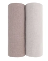 Swaddle Blanket Cotton Muslin  2 Pack In Grey/taupe