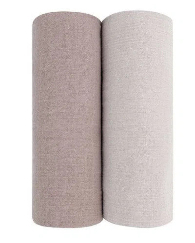 Swaddle Blanket Cotton Muslin  2 Pack In Grey/taupe