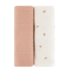 Swaddle Blanket Cotton Muslin  2 Pack In Pink Pear And Pink Solid