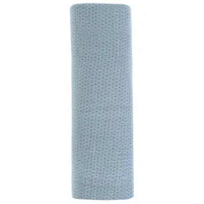 Swaddle Blanket Cotton Muslin  1 Pack In Blue Pin Dot