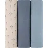 Swaddle Blanket Cotton Muslin  3 Pack In Blue Bluebell