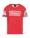 SWAG SWAG MAN T-SHIRT RED SIZE M COTTON