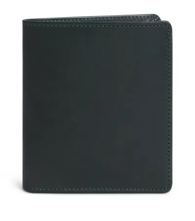 Swaine Leather Compact Bifold Wallet In Green